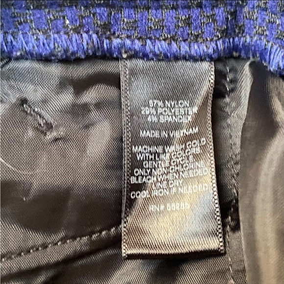 Express Columnist Dress Pants 0 Navy Blue Textured Stretch Bootcut Work Career - Picture 12 of 12